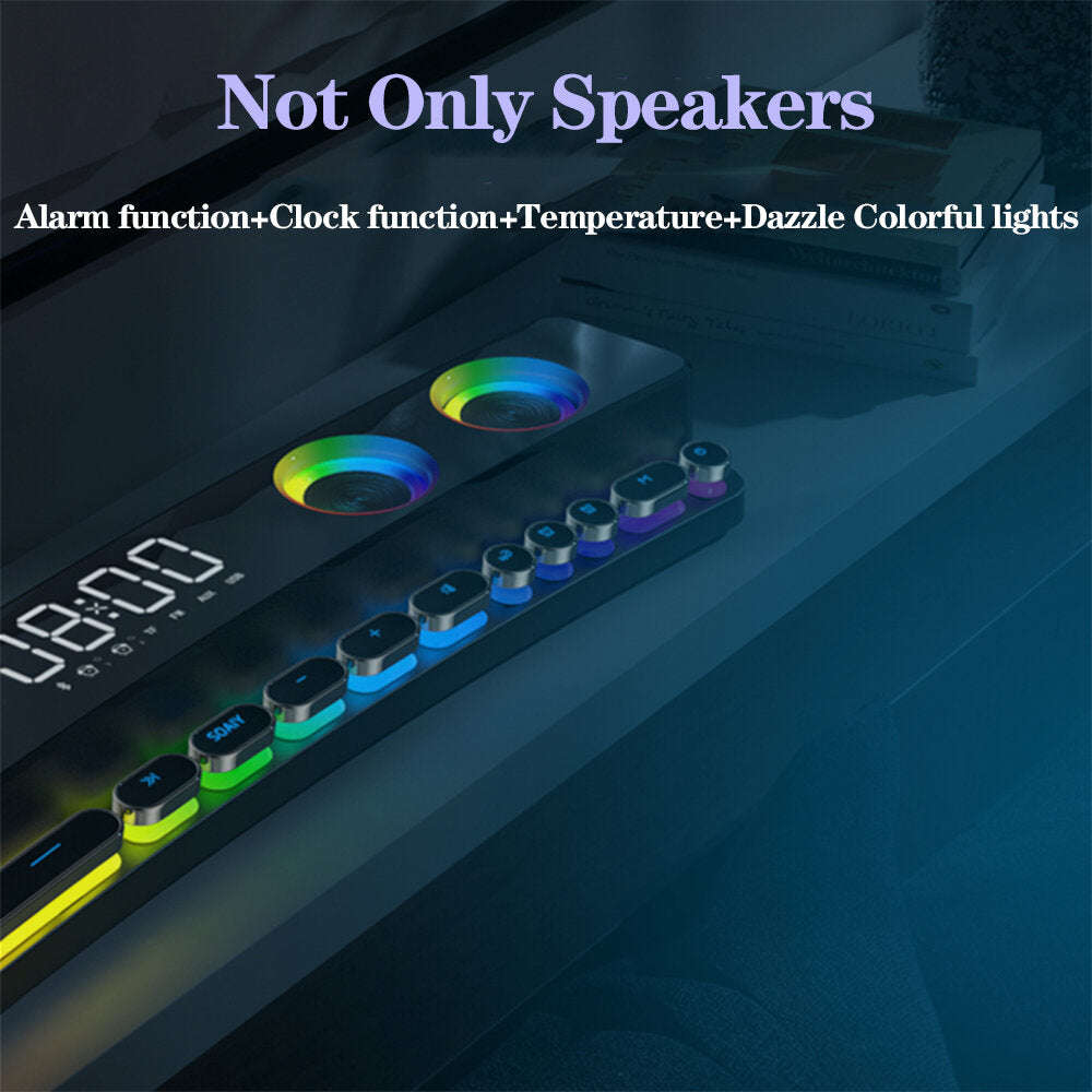 Soaiy SH39 Gaming Speaker bluetooth Soundbar Computer Audio Desktop Home Clock Ga... - Basic version