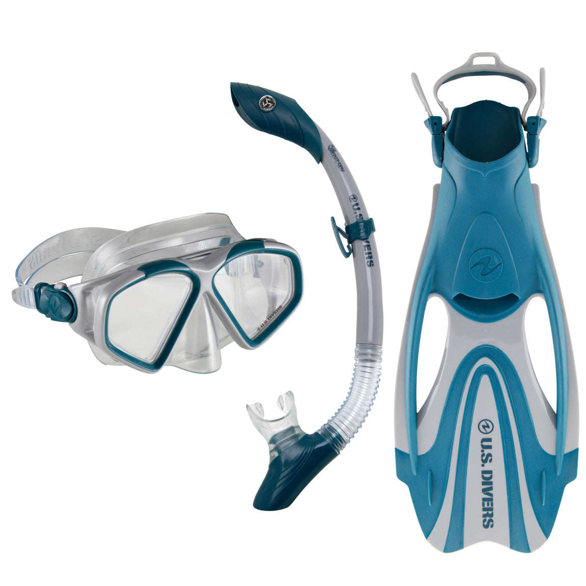 U.S. Divers Cozumel TX II  Adult Snorkeling Set  Grey/Navy