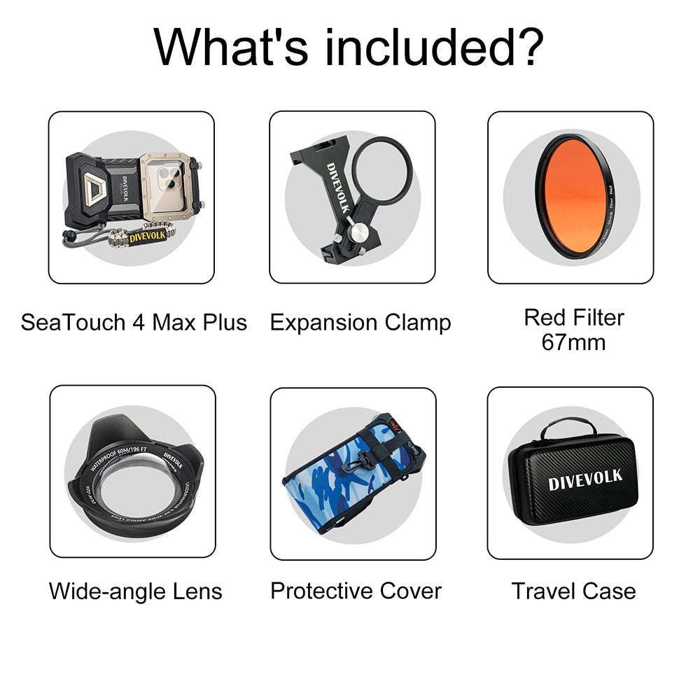 Divevolk SeaTouch 4 MAX PLUS Underwater Housing  Ocean Kit