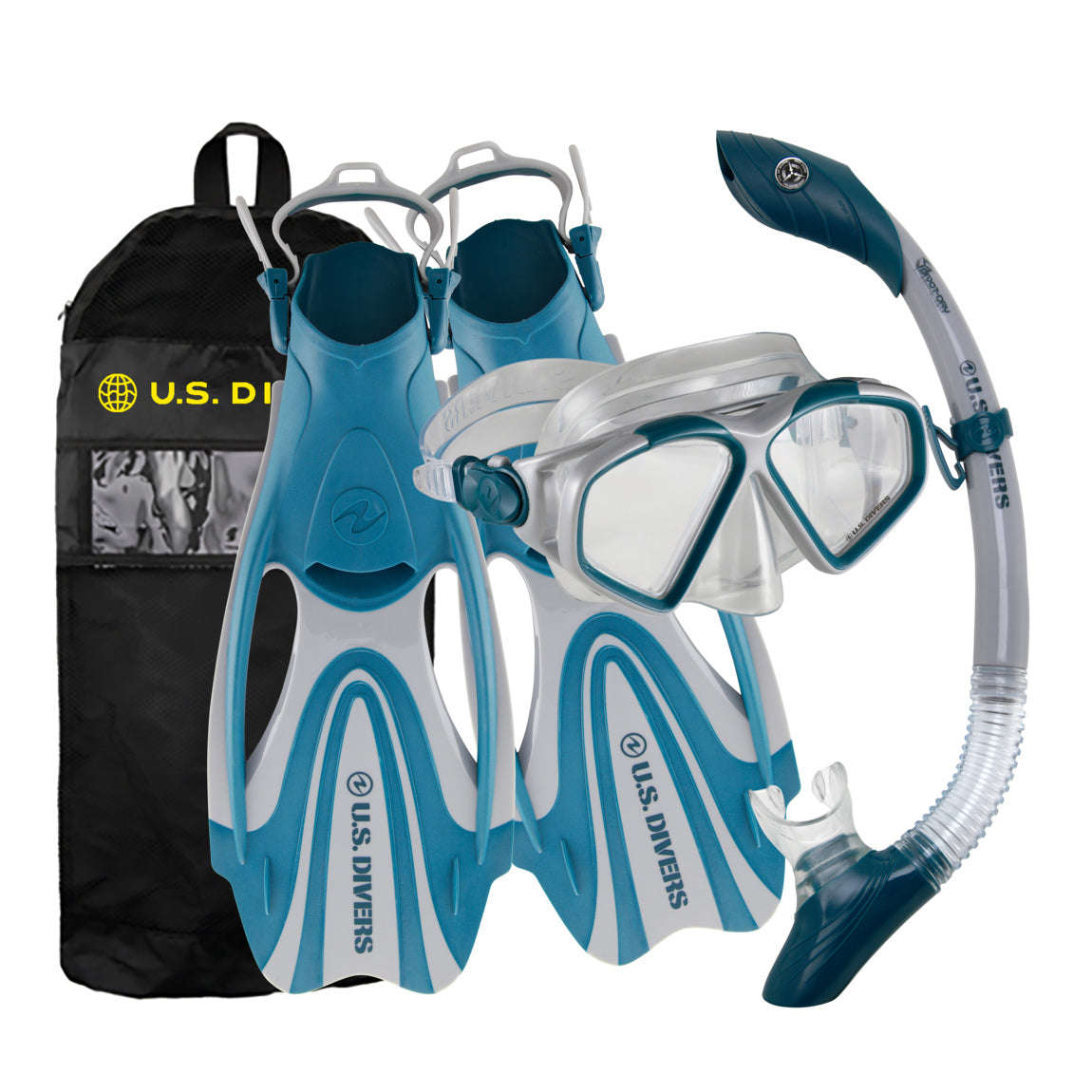 U.S. Divers Cozumel TX II  Adult Snorkeling Set  Grey/Navy