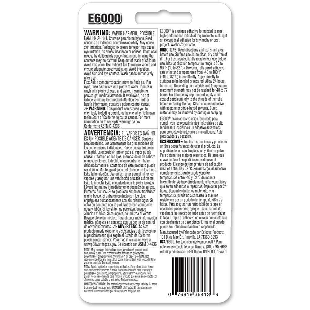 Original E6000 Multi-Purpose Industrial Adhesive  Clear