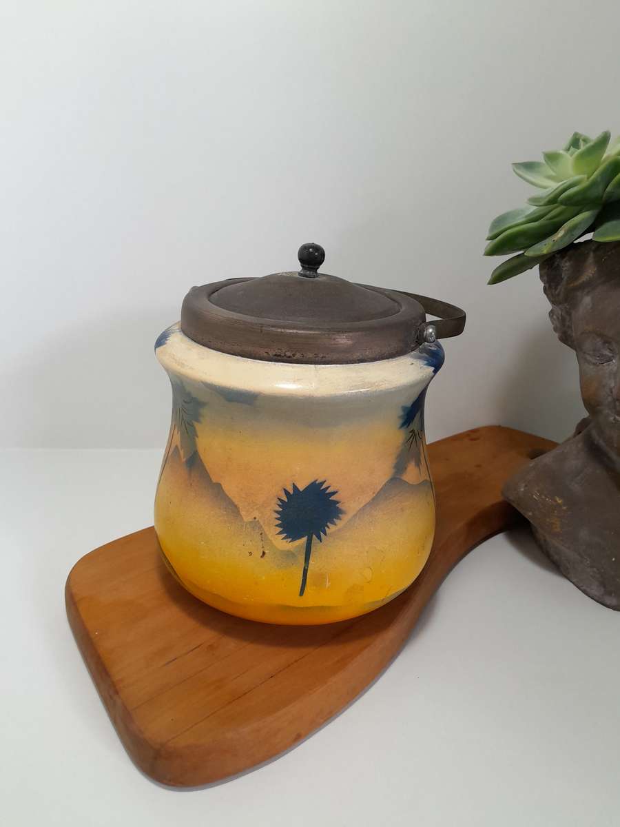 Antique (circa 1926) Japanese Stoneware Biscuit Barrel