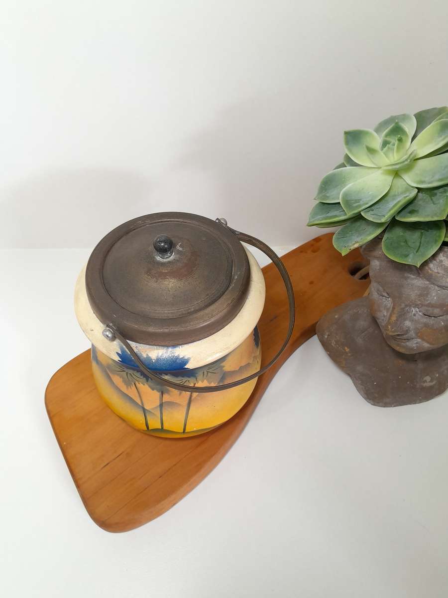 Antique (circa 1926) Japanese Stoneware Biscuit Barrel