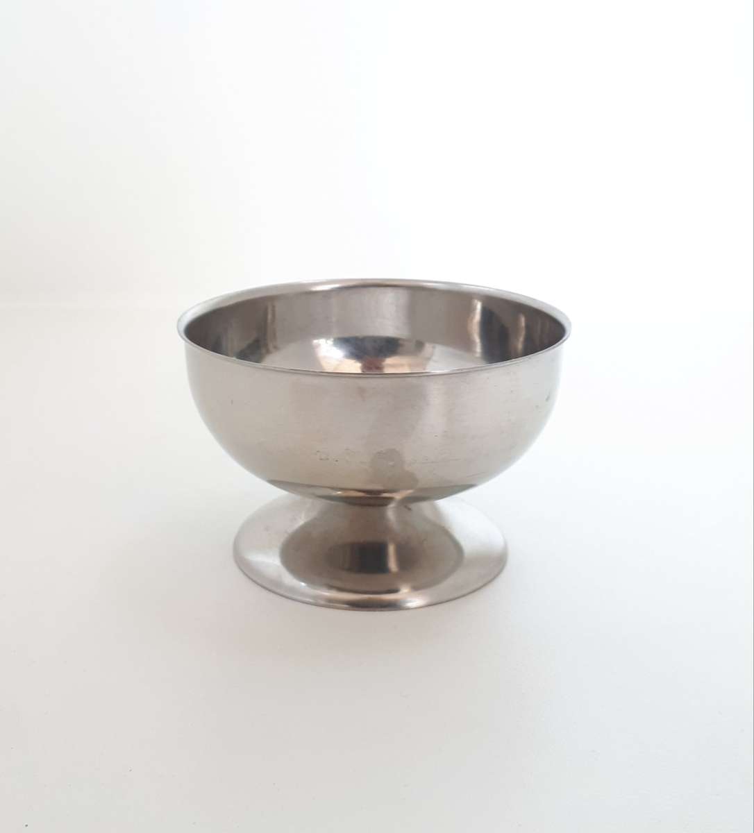 Vintage Stainless Steel Pedestal Bowl