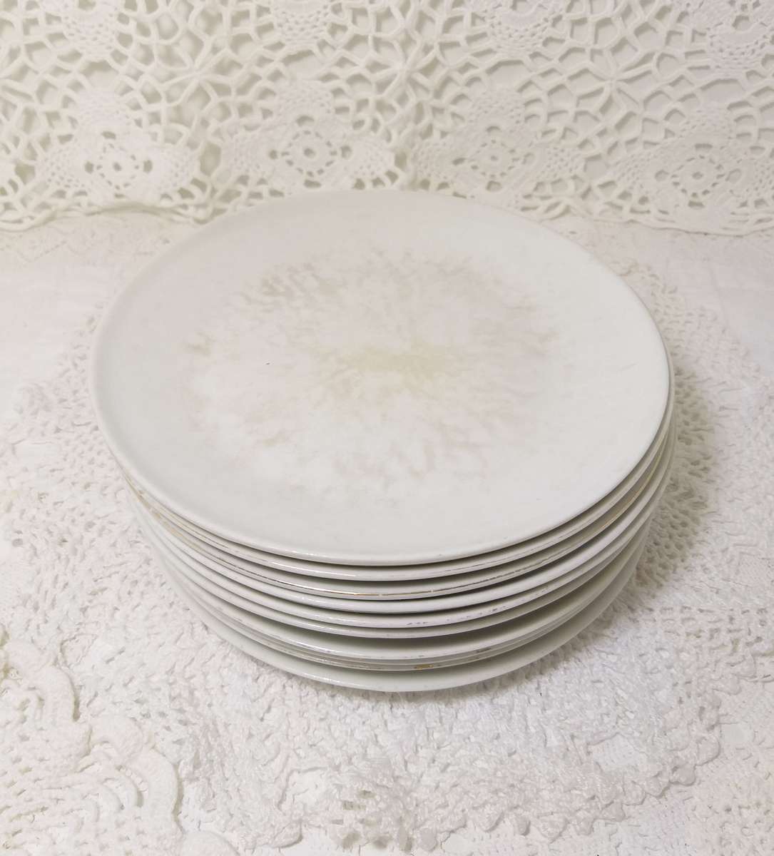 Vintage Set Of 10 South African Hugeunot Royale Ceramic Side Plates