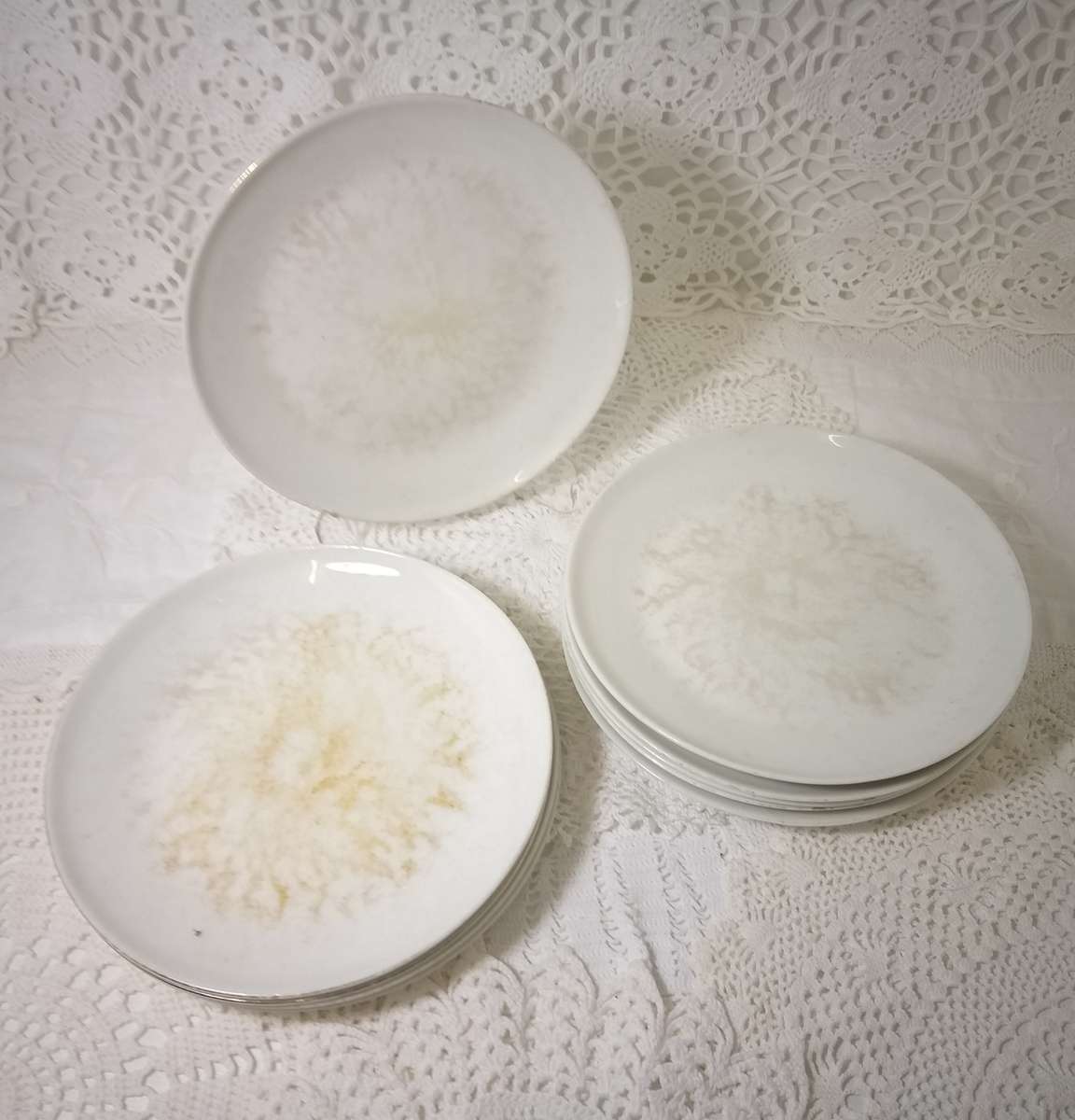 Vintage Set Of 10 South African Hugeunot Royale Ceramic Side Plates