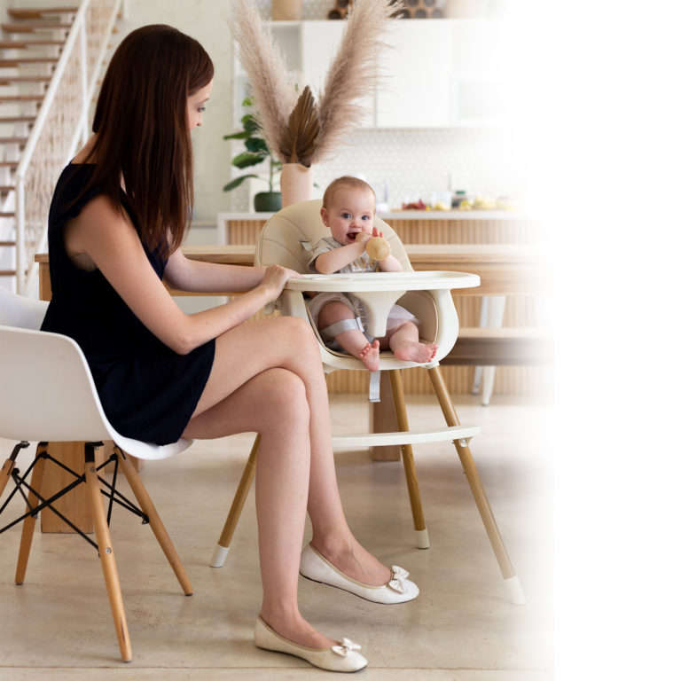 BabyWombWorld 2-in-1 Convertible Baby High Feeding Chair with Tray