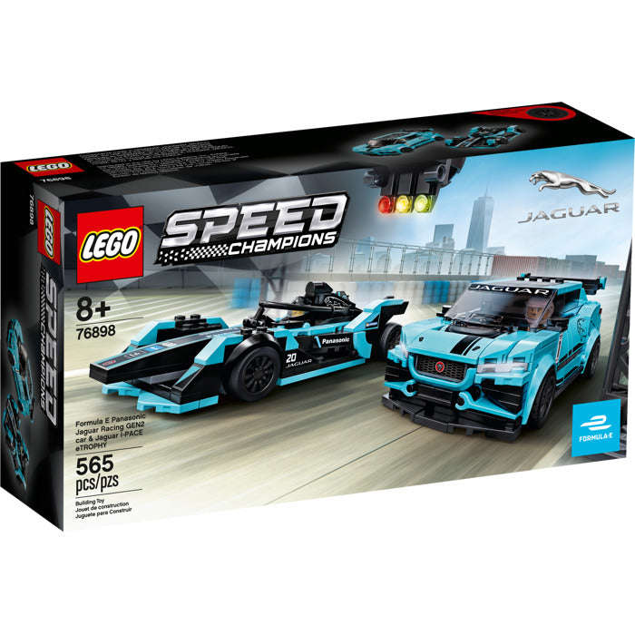 LEGO 76898 Speed Champions Formula E Panasonic Jaguar Racing GEN2 car & Jaguar I-PACE eTROPHY