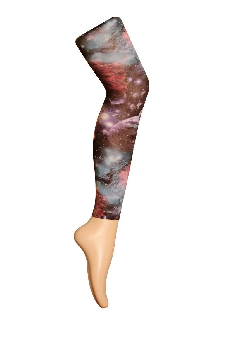 Galactic Sky Multi colour Footless Printed Tights