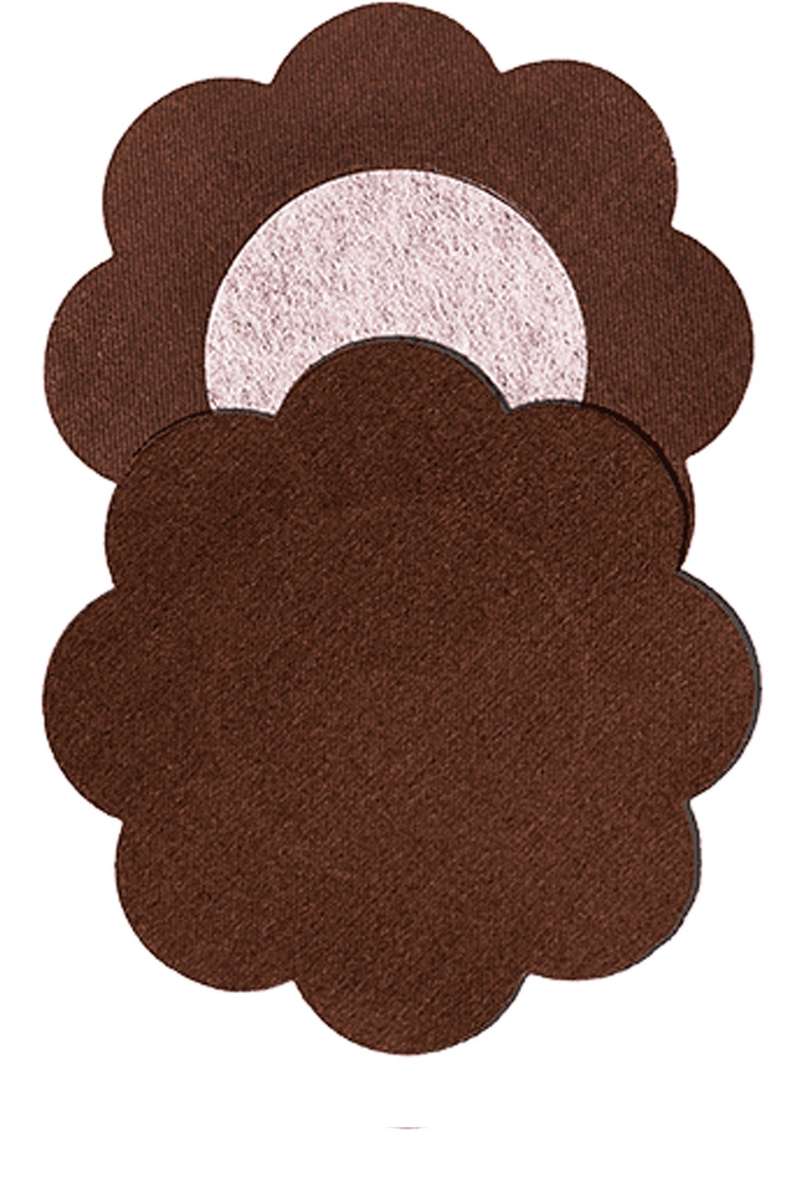 Breast Lift Tape cup D-F with Dark Silk Nipple Covers - DARK