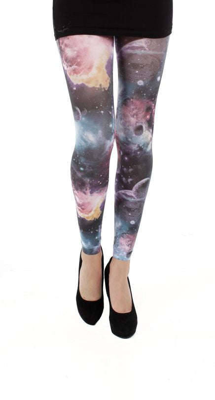 Galactic Sky Multi colour Footless Printed Tights