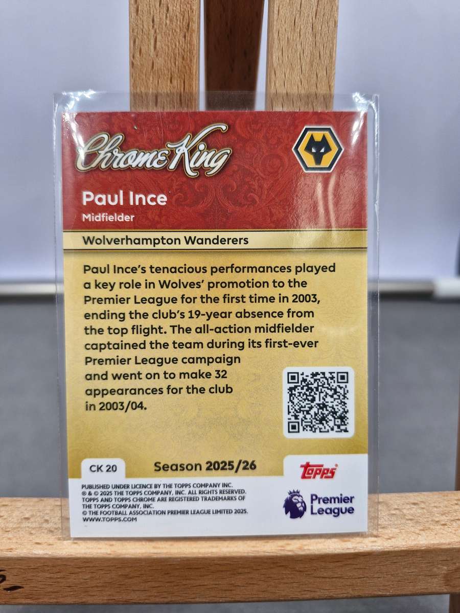 Topps Premier League 2026 - Chrome King - Paul Ince CK20 - Wolves