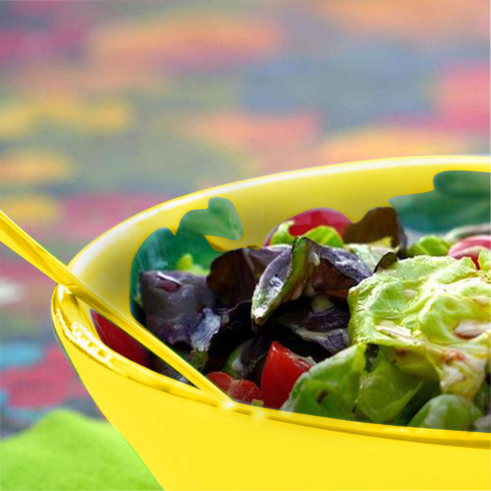 Salad Bowl with Lid and 2 Spoons - 3.5 Litre - Set of 3