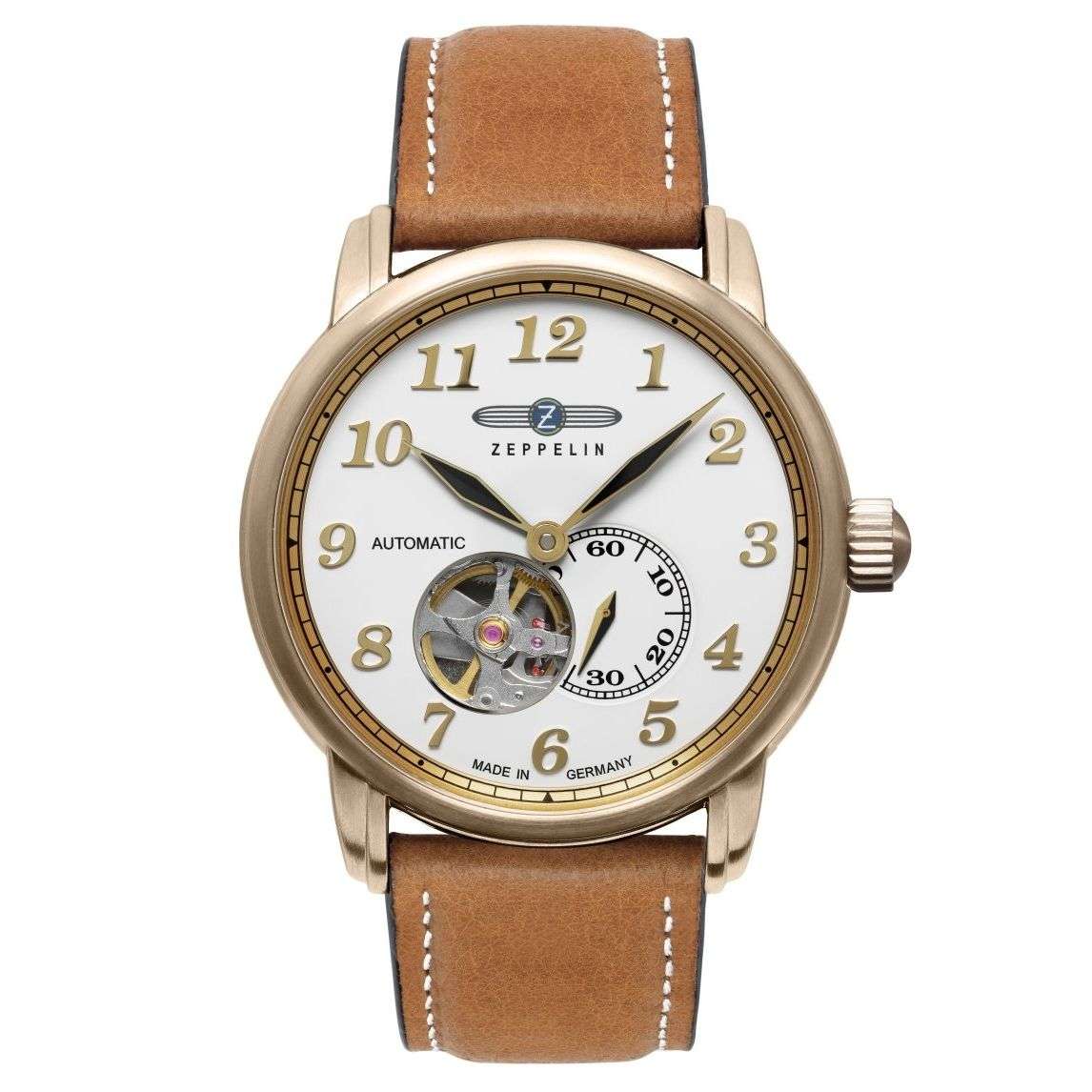 ZEPPELIN Men's LZ127 Graf Zeppelin Automatic Open Heart Watch 76641