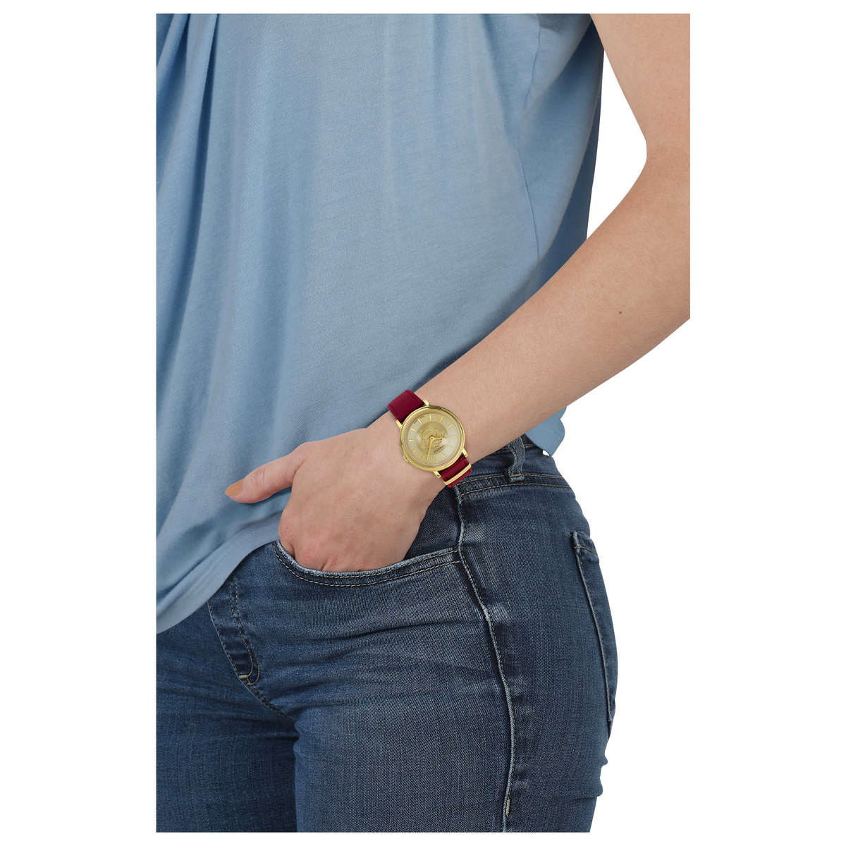 Versace Ladies Watch V-Circle 38mm Red Burgundy