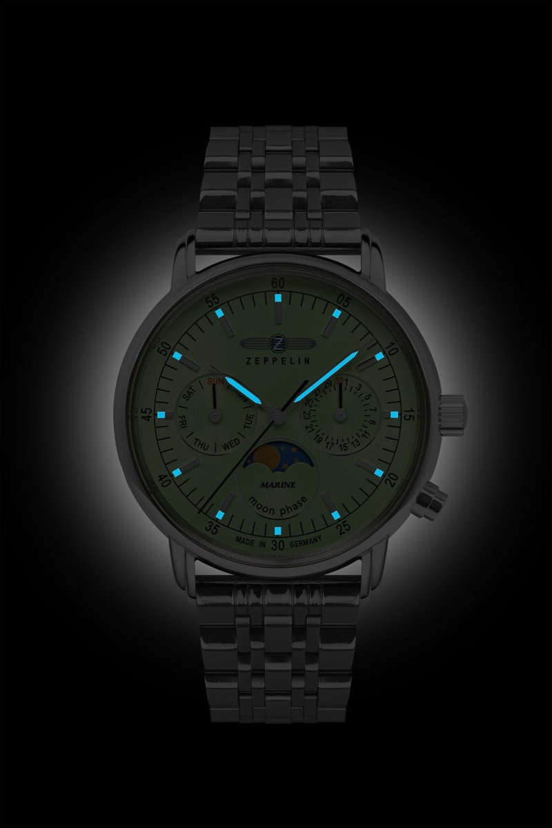 ZEPPELIN Lady LZ 14 Marine Moonphase Watch Mint Green 8637M4