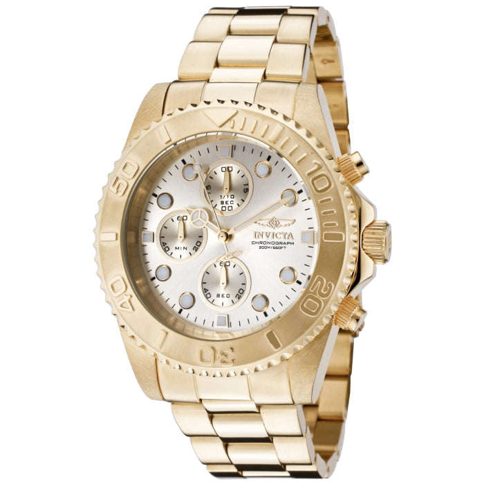 INVICTA Men's Pro Diver Sea Dweller 43mm Chronograph Watch Gold