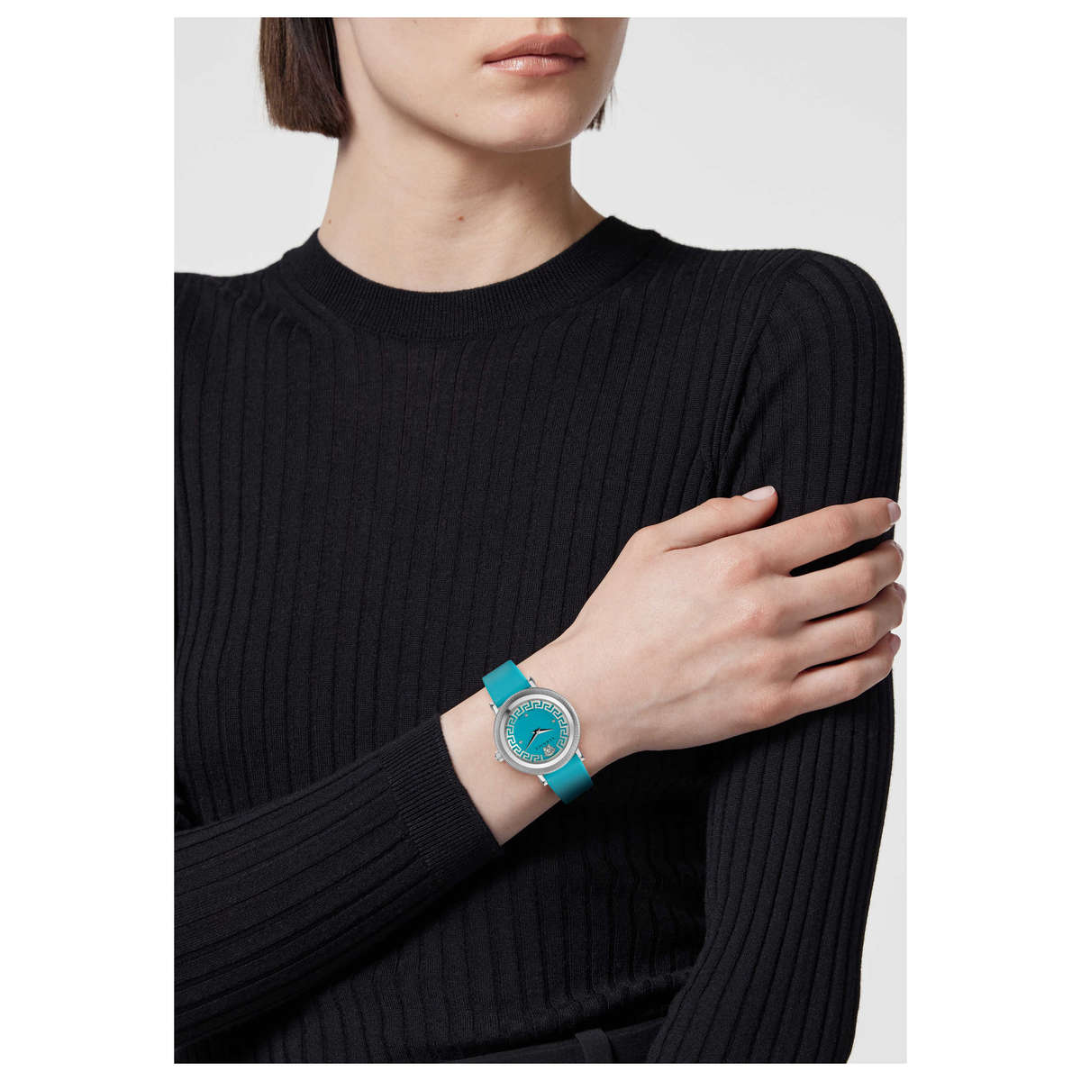 Versace Women's Greca Flourish 35mm Blue Quartz Watch