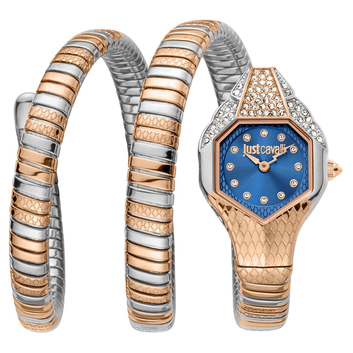 Just Cavalli Signature Snake Glam Evo 7 Doppio Two Tones RG Blue
