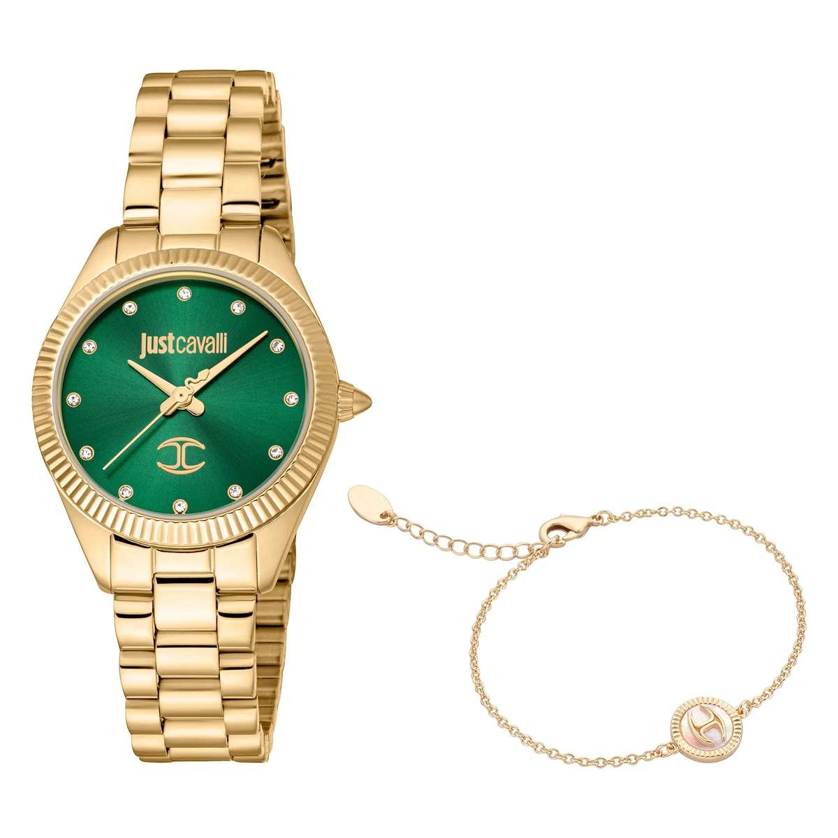 Just Cavalli Glam Chic Pacentro Yellow Gold Bottle Green