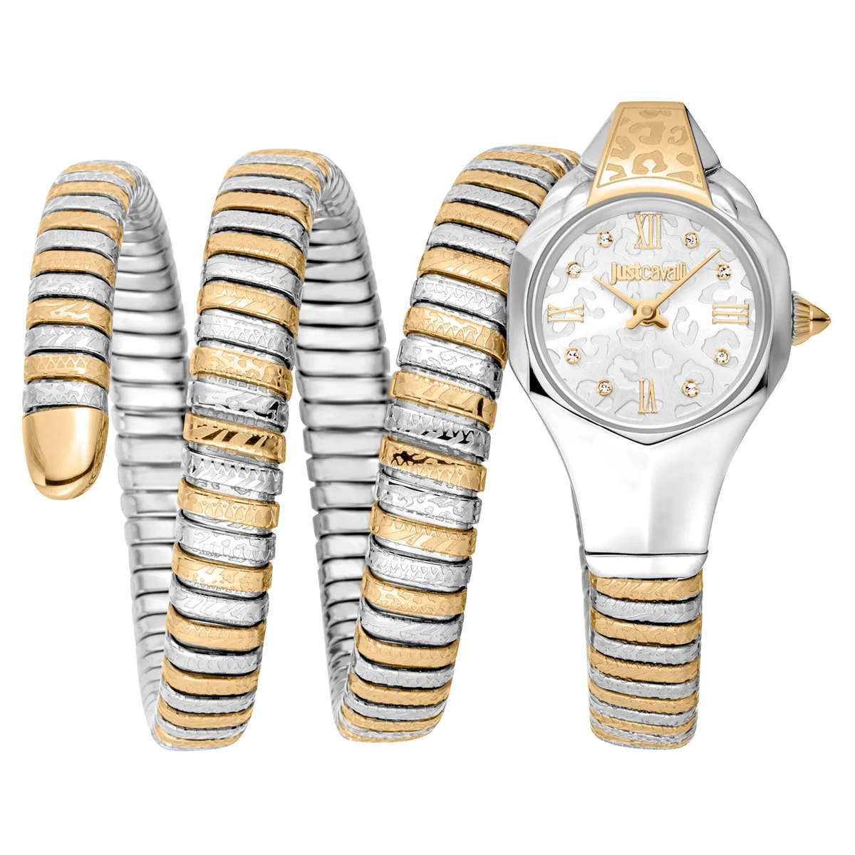 Just Cavalli Signature Snake Ravenna Two Tones YG Silver