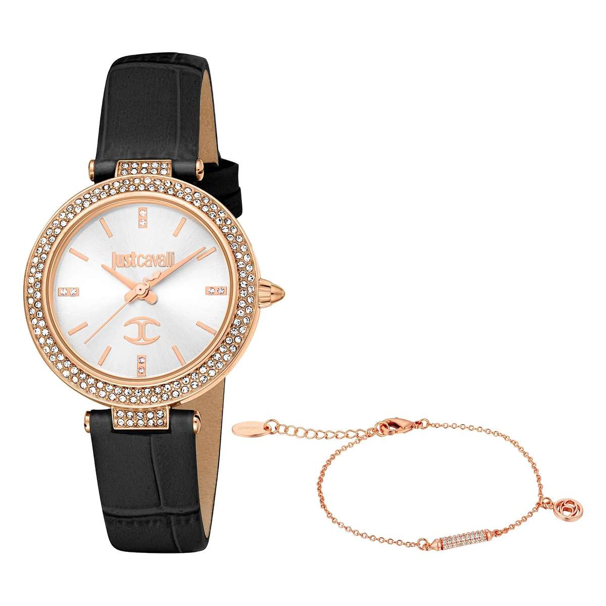 Just Cavalli SET Savoca Leather Black RG Silver