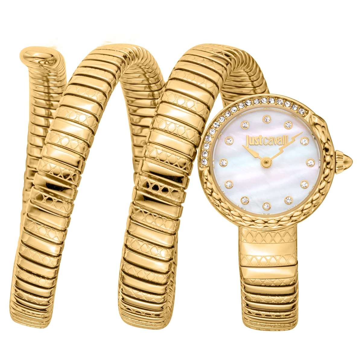 Just Cavalli Signature Snake Enchanting Yellow Gold MOP