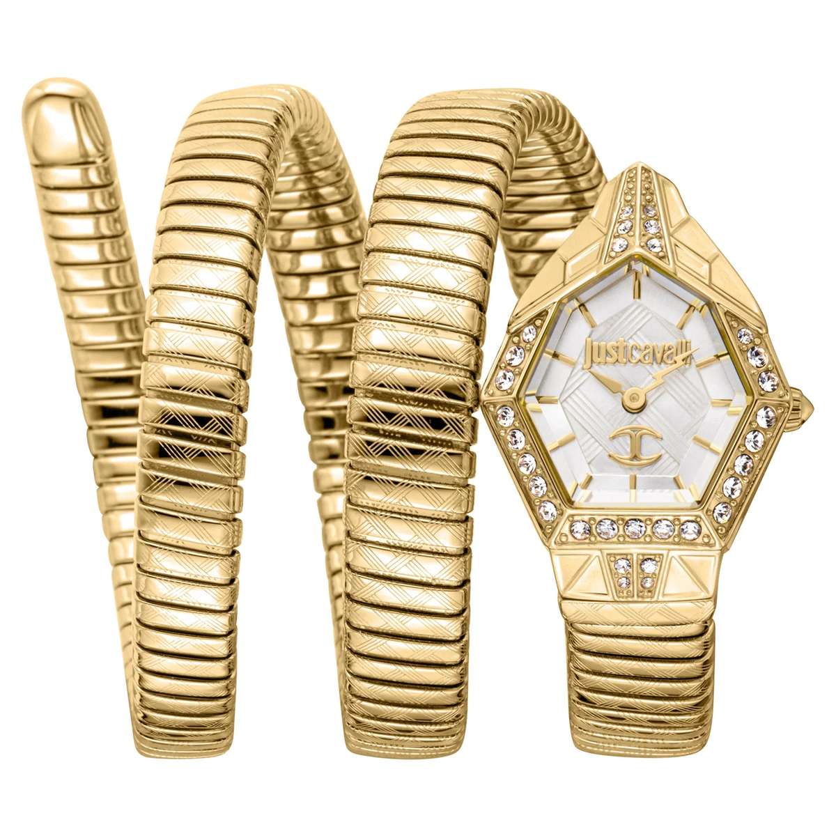 Just Cavalli Signature Snake Mesmerizing Yellow Gold Silver