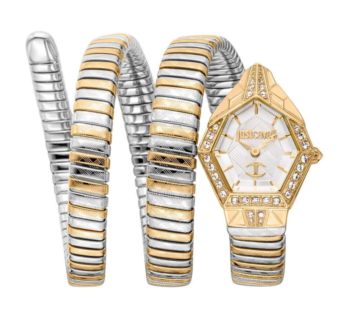 Just Cavalli Signature Snake Mesmerizing Two Tones YG Silver