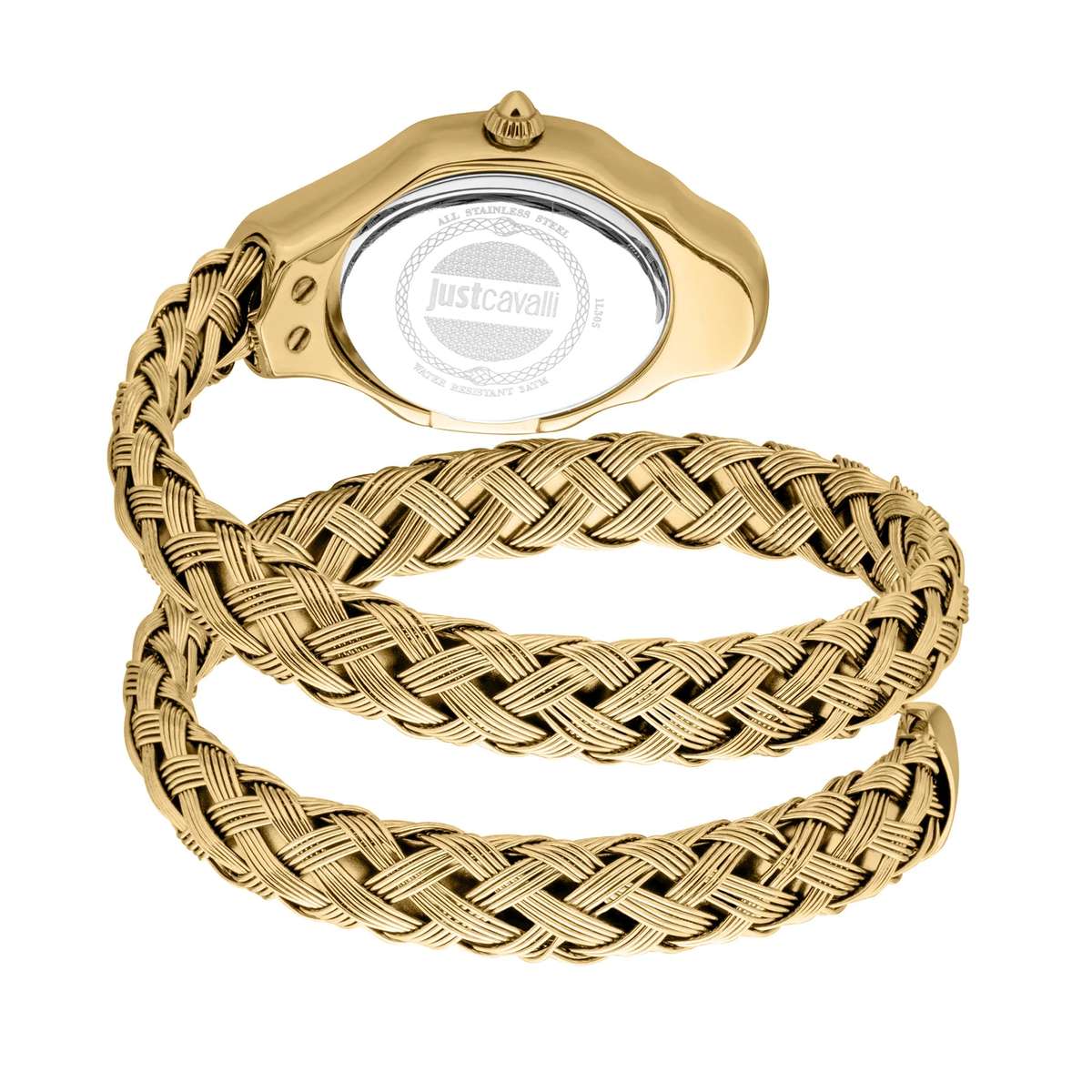 Just Cavalli Signature Snake Twined Yellow Gold MOP