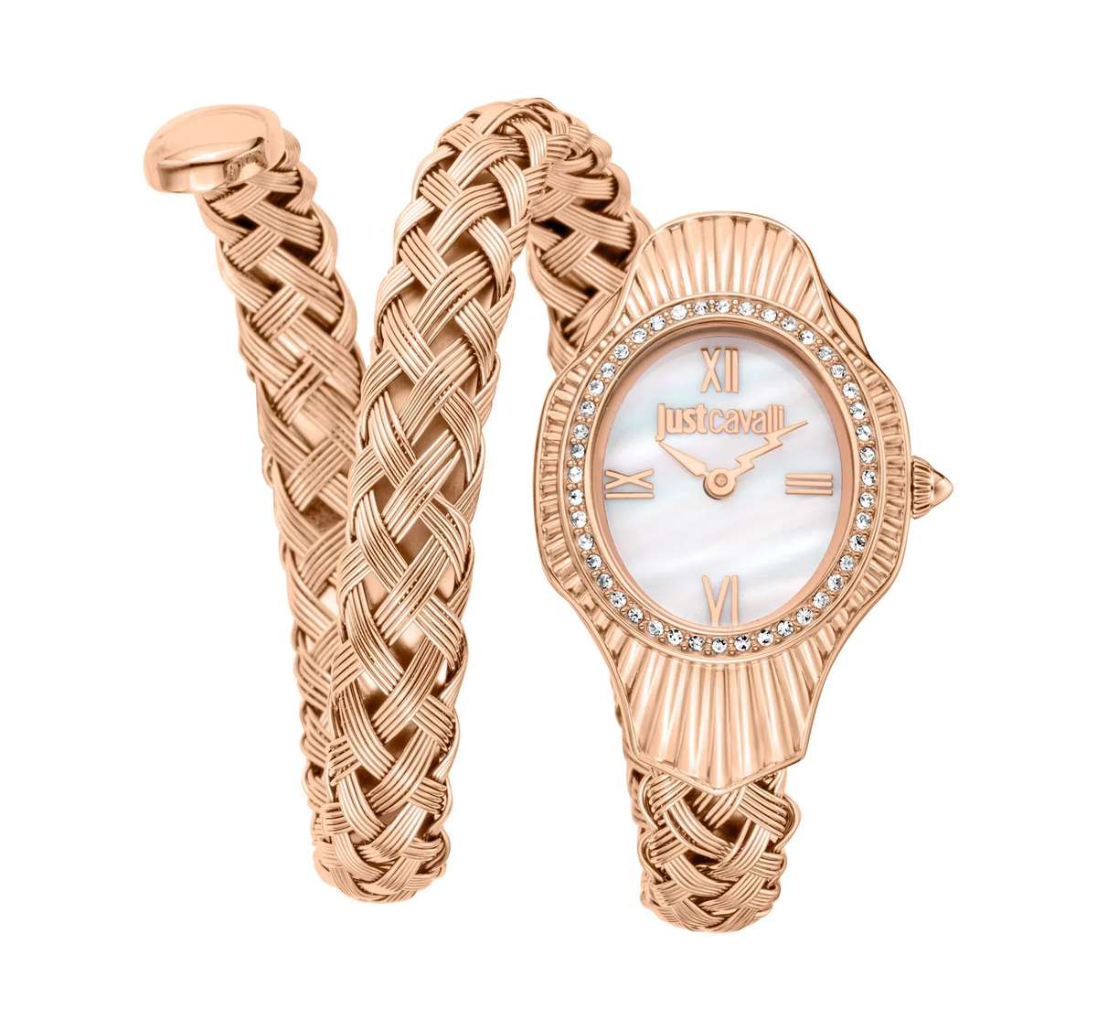 Just Cavalli Signature Snake Twined Rose Gold Silver
