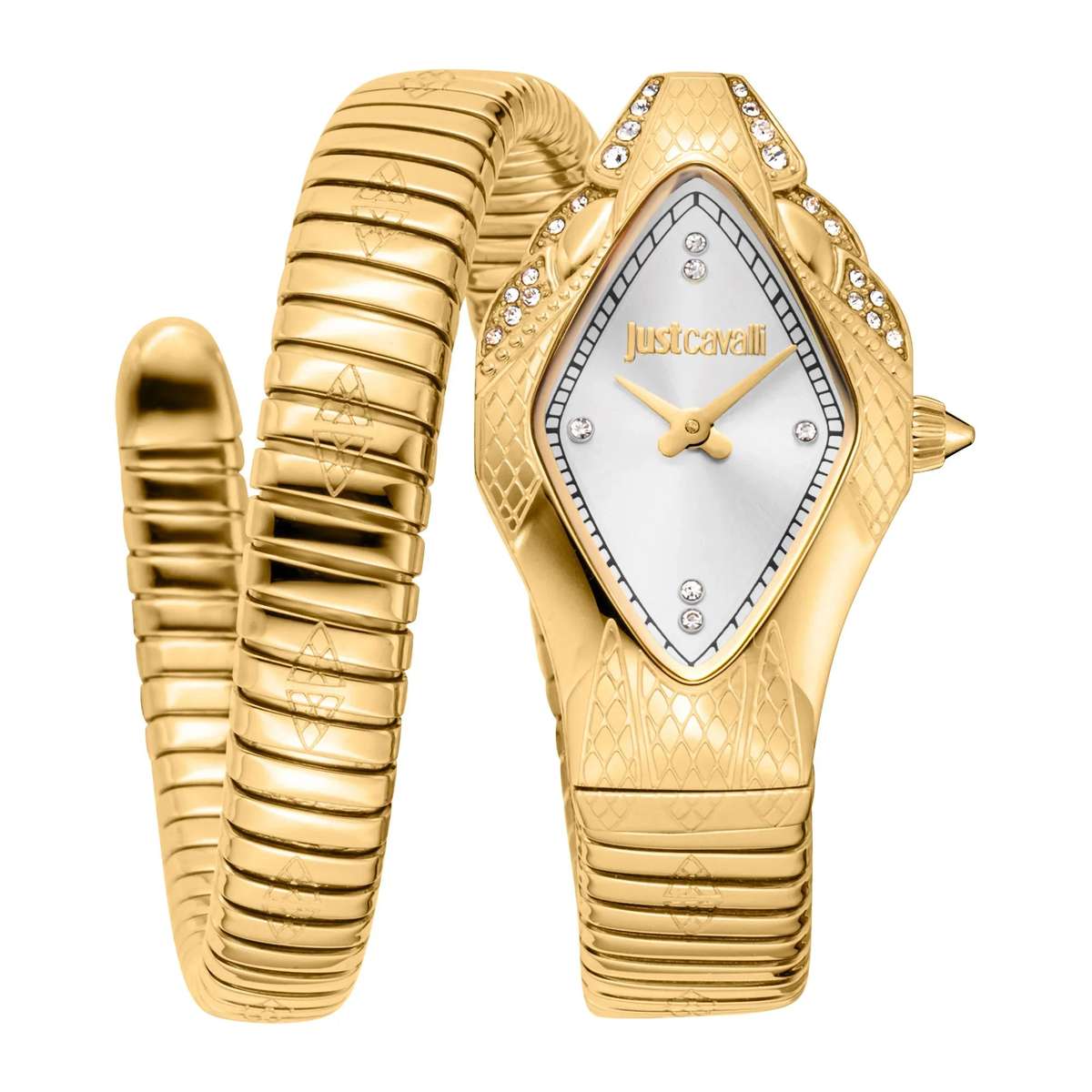 Just Cavalli Signature Snake Ferocious Yellow Gold Silver