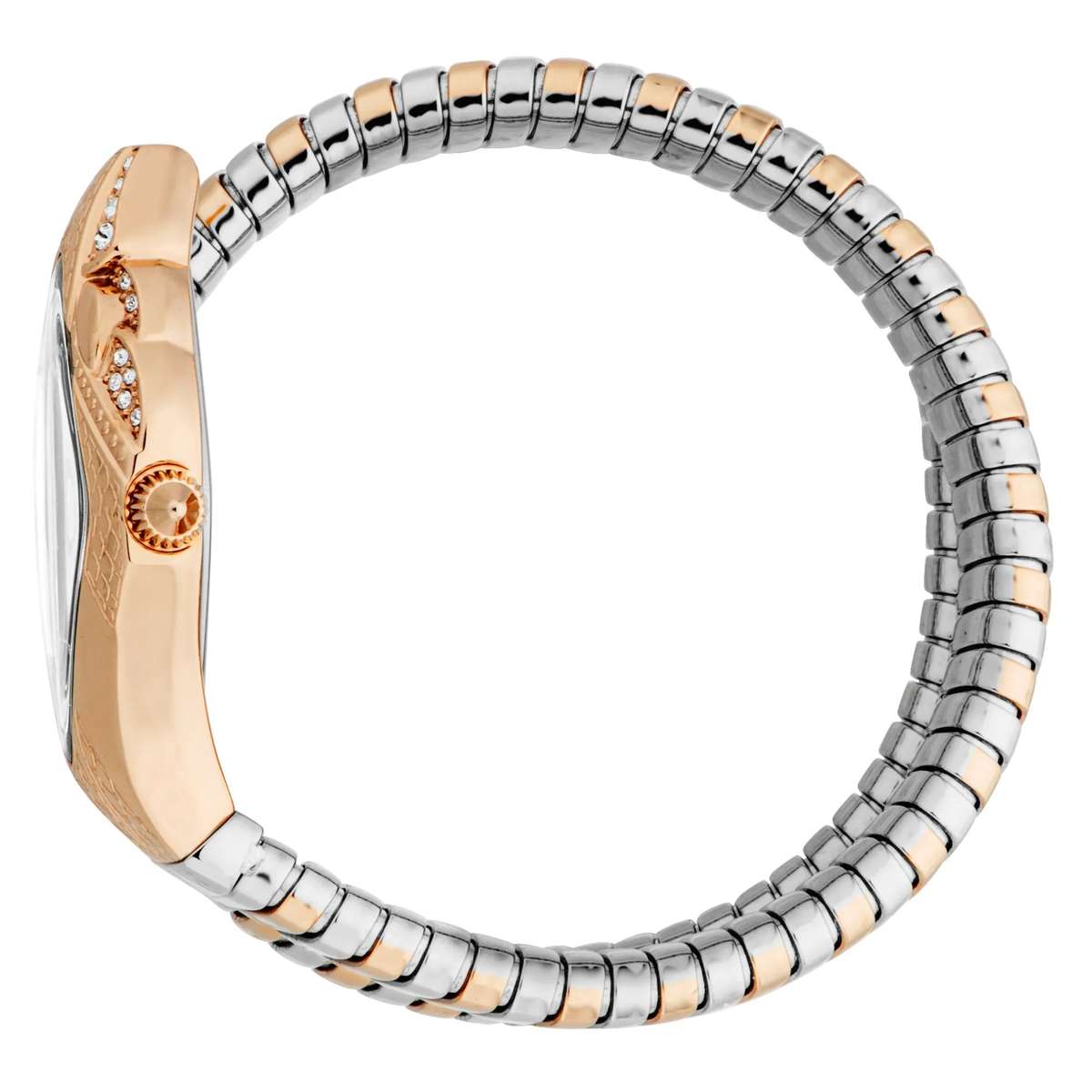 Just Cavalli Signature Snake Ferocious Two Tones RG Silver
