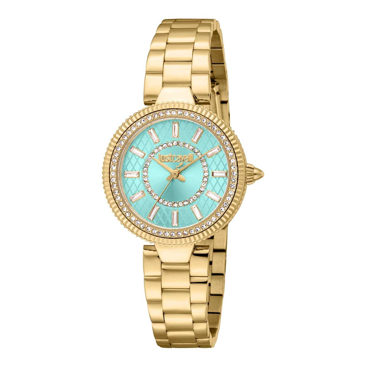 Just Cavalli Glam Chic Ostentatious Yellow Gold Turquoise