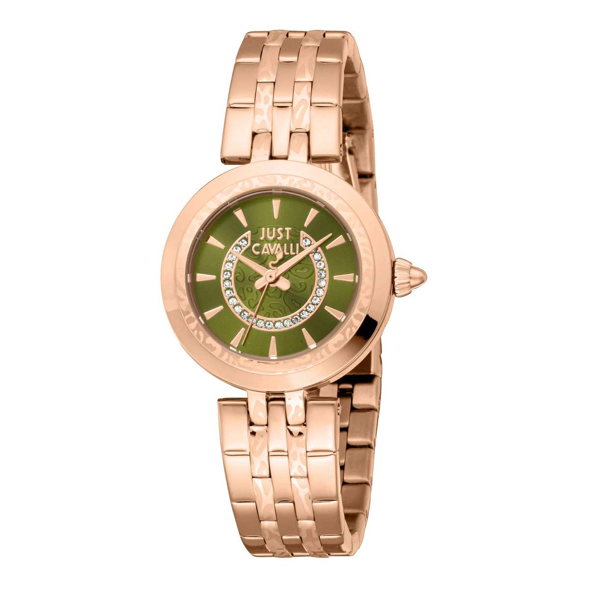 Just Cavalli Animalier Preziosa Rose Gold Olive Green
