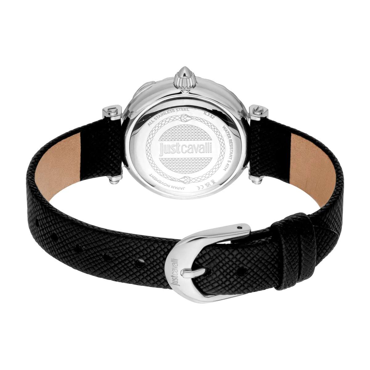 Just Cavalli Animalier Mistero Snake Leather Black Silver