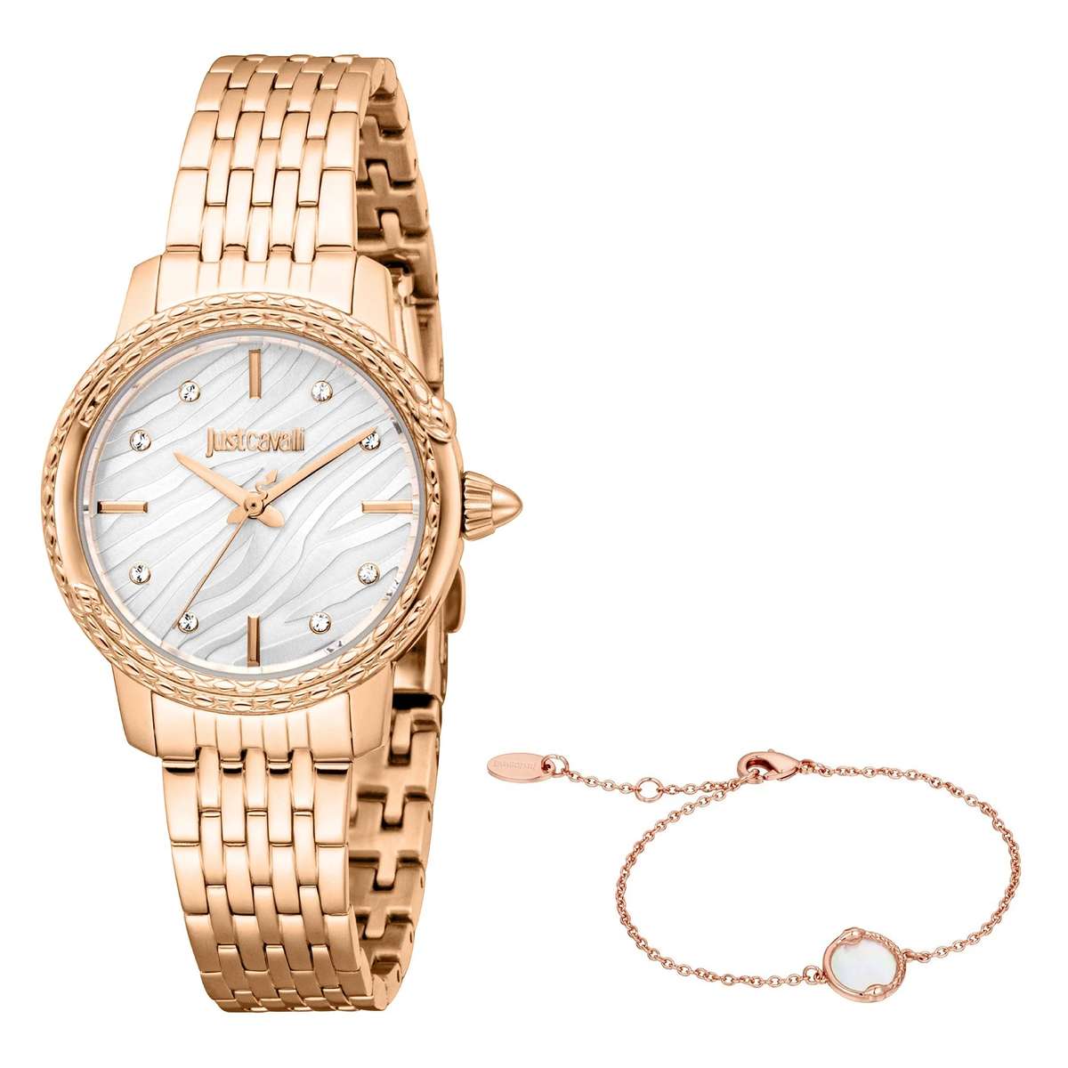 Just Cavalli SET Euforia Snake Rose Gold Silver