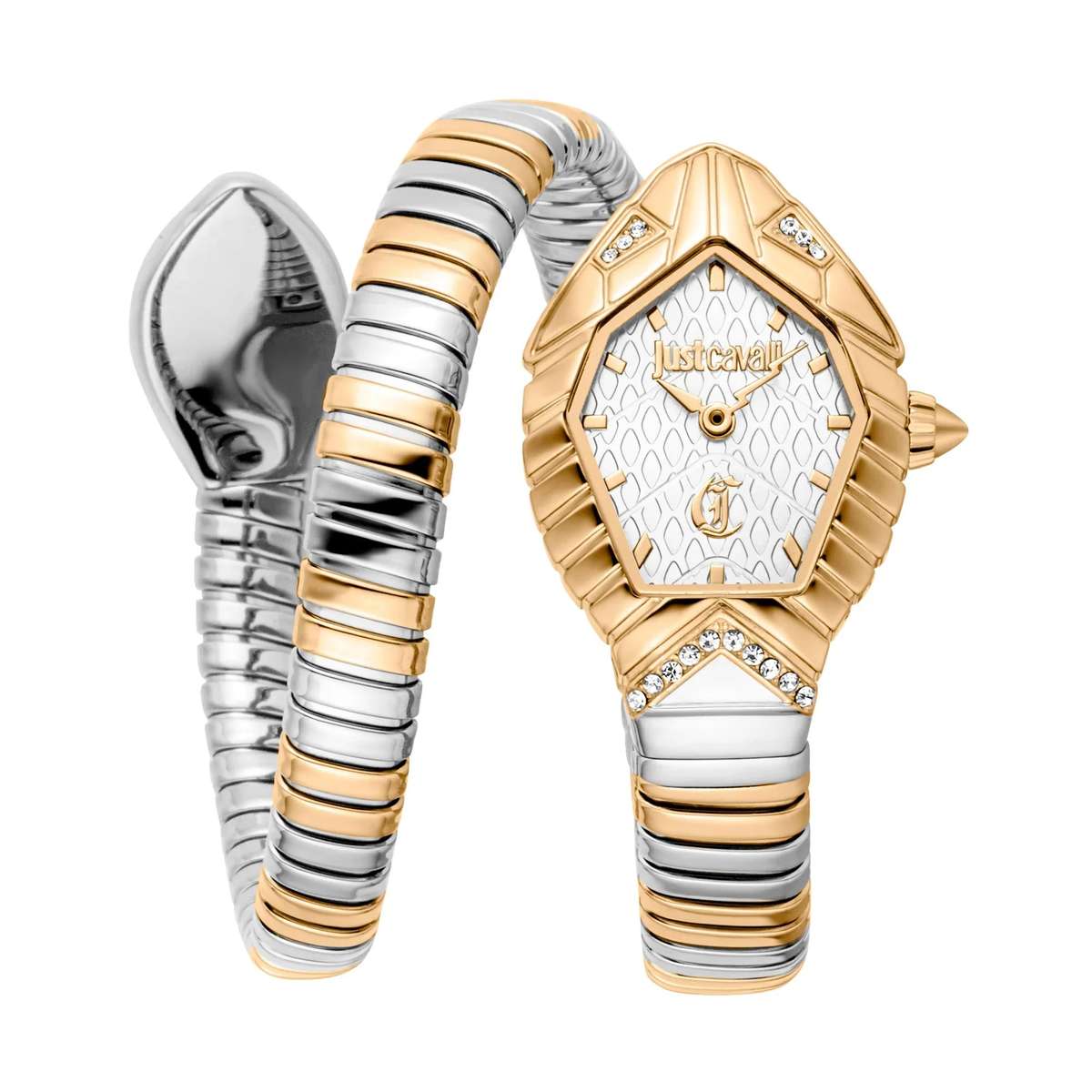 Just Cavalli Signature Snake Speranza Yellow Gold Silver