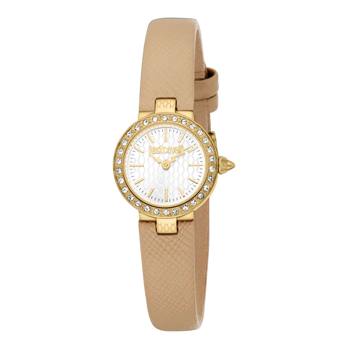 Just Cavalli Glam Chic Serenita Mini Leather Beige YG Silver