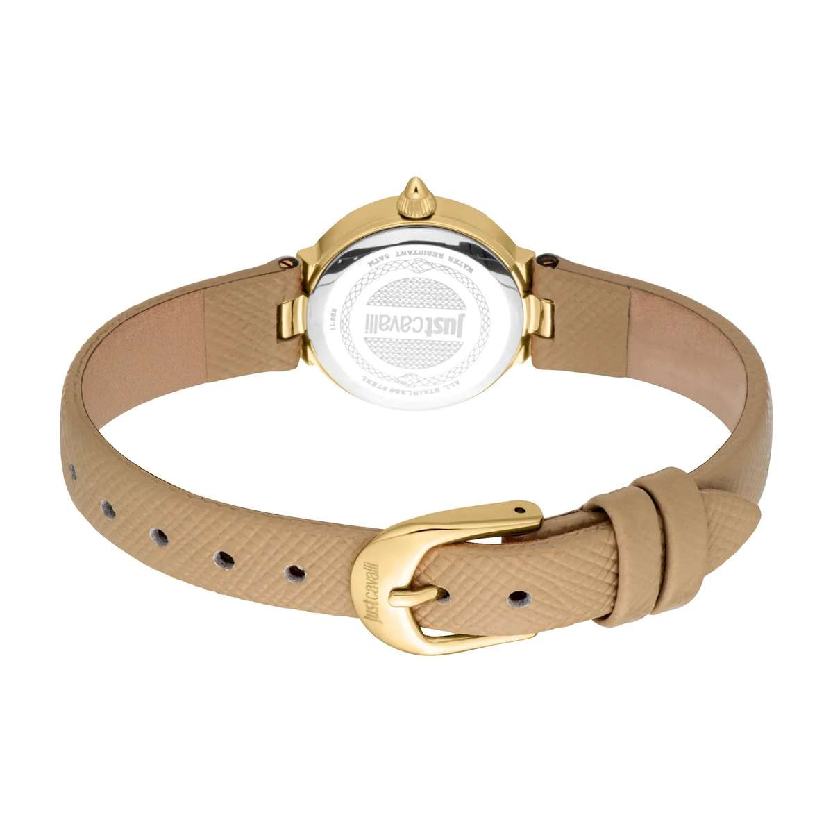 Just Cavalli Glam Chic Serenita Mini Leather Beige YG Silver