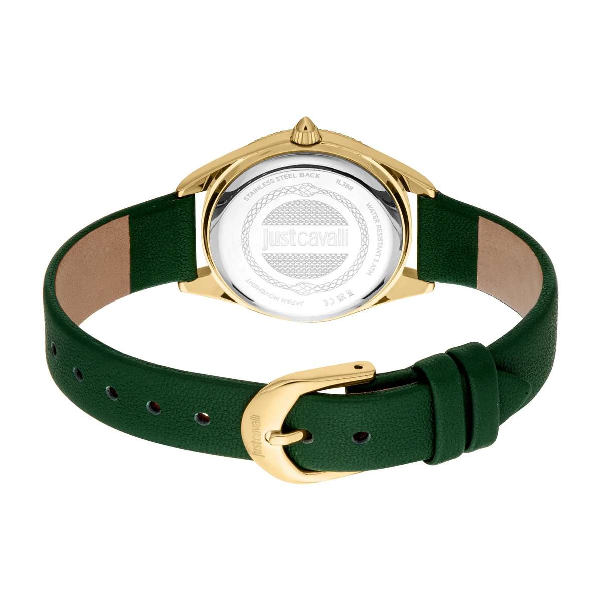 Just Cavalli Animalier Amabile Leather Green Silver