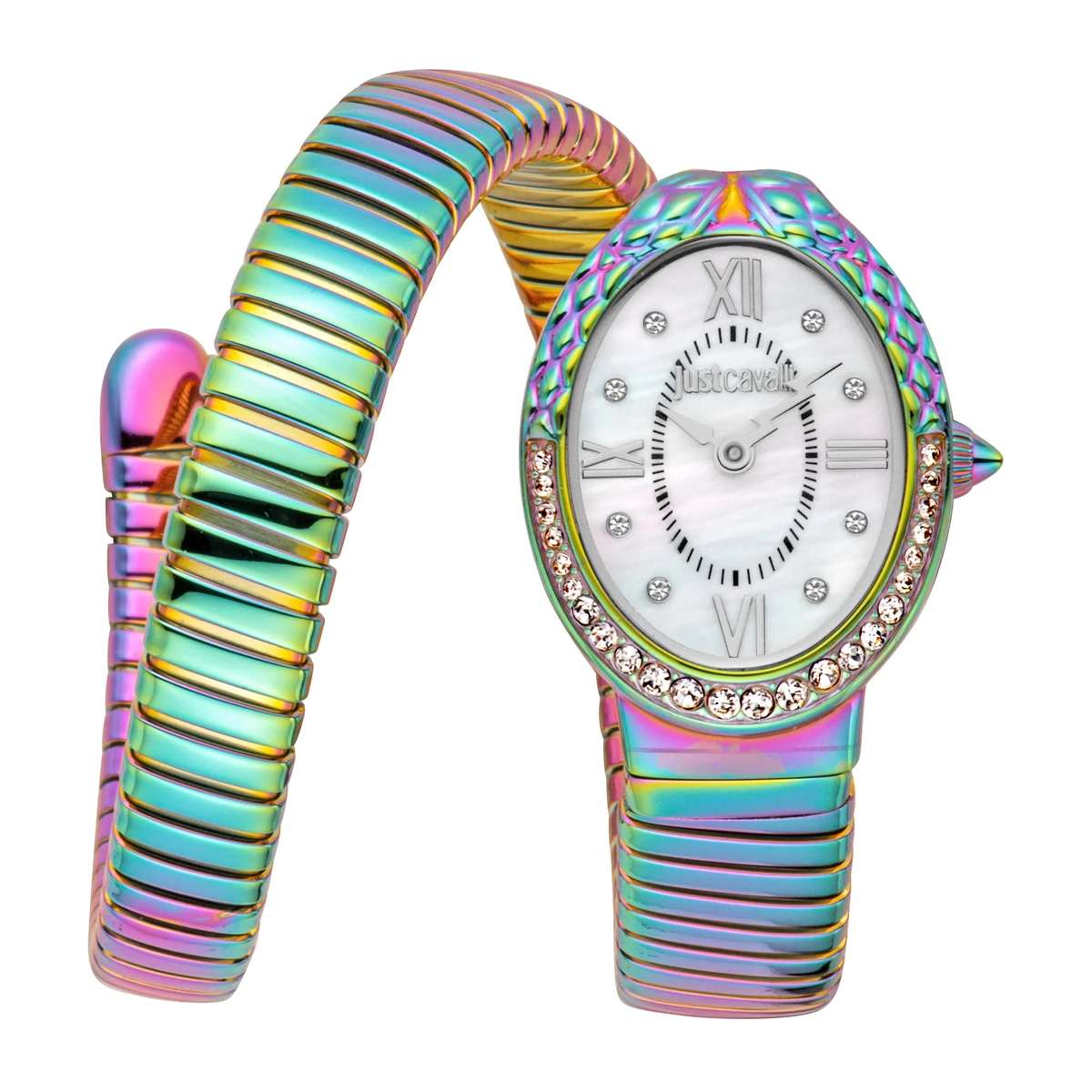 Just Cavalli Signature Snake Fiore Rainbow Antique white