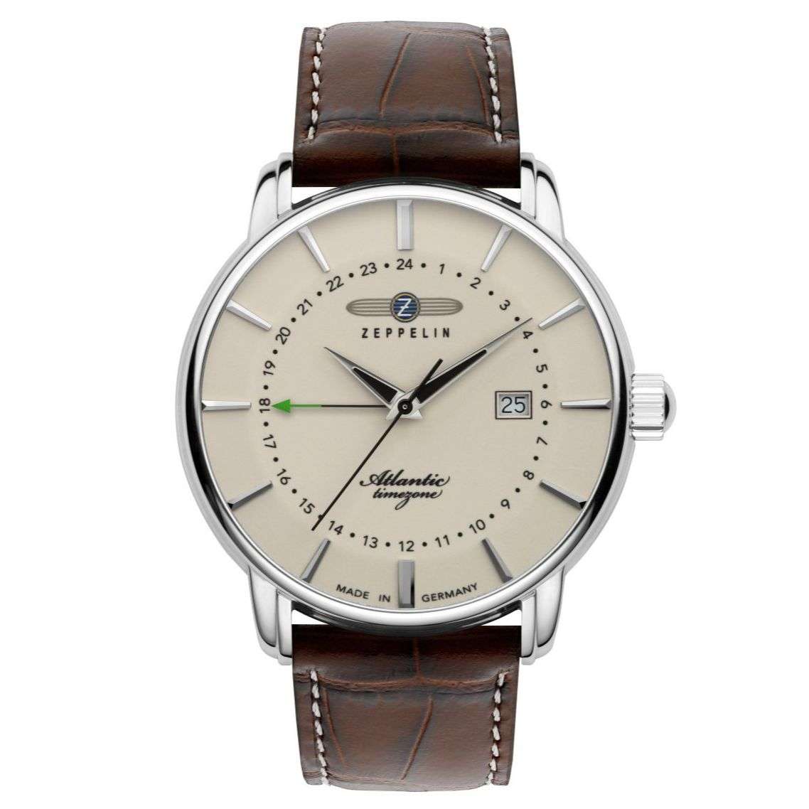 ZEPPELIN Men's Atlantic Dual Time Watch Night Glow 84425