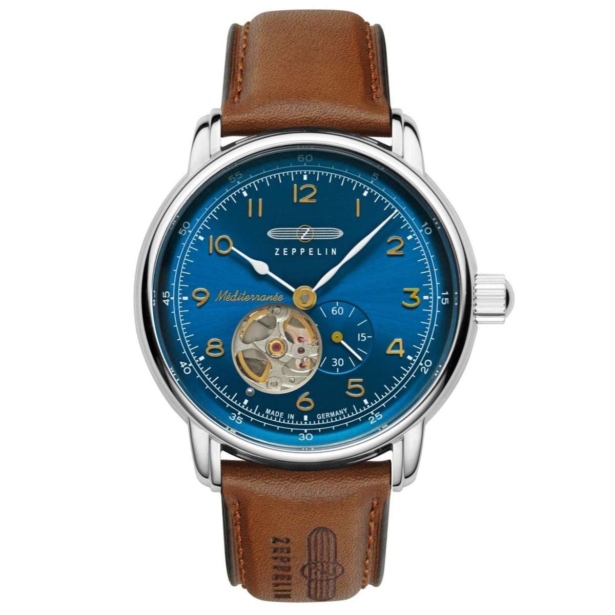 ZEPPELIN Men's Mediterranee 1921 Automatic Partial Skeleton Watch 96663