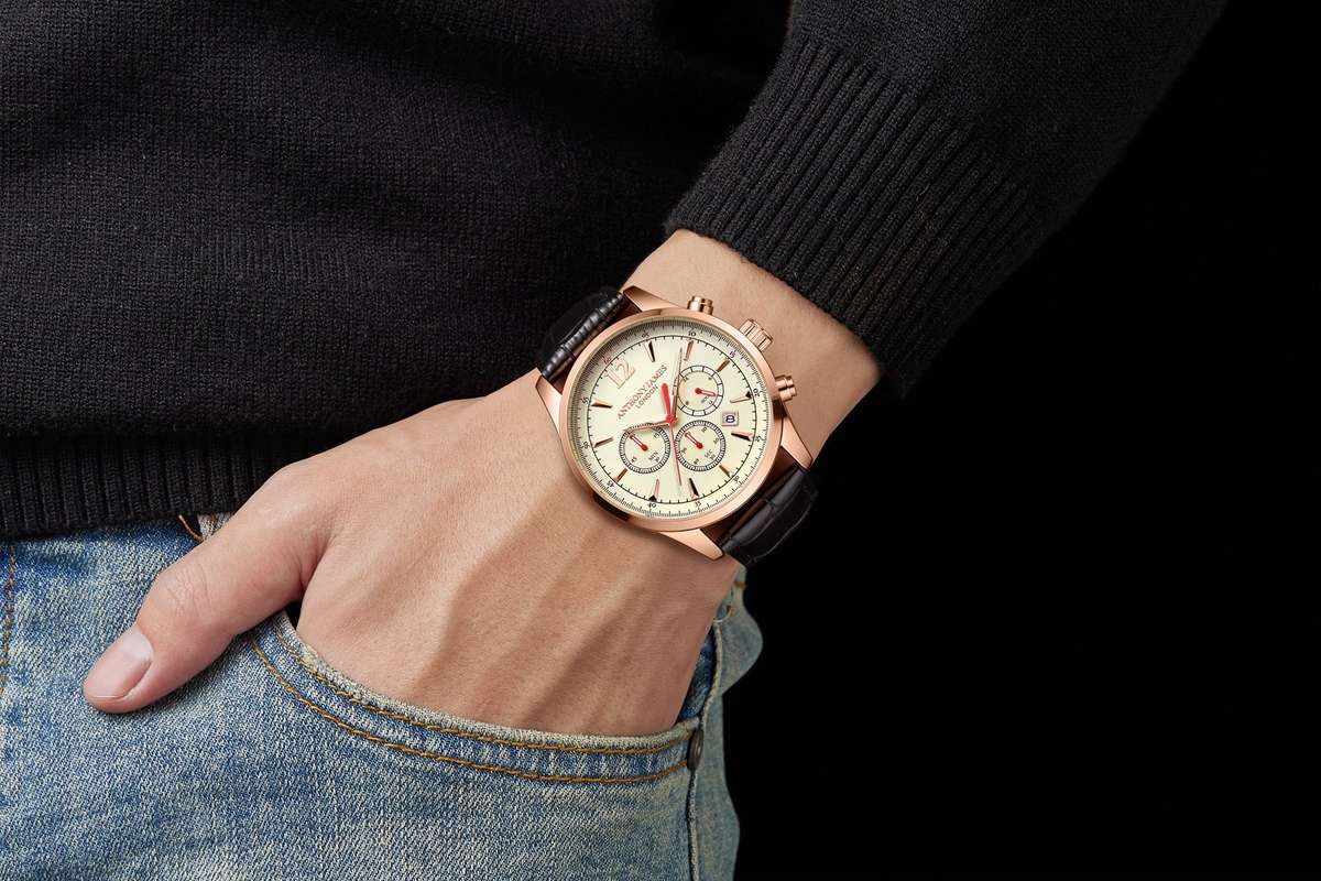 Anthony James London Classic Chronograph Rose White