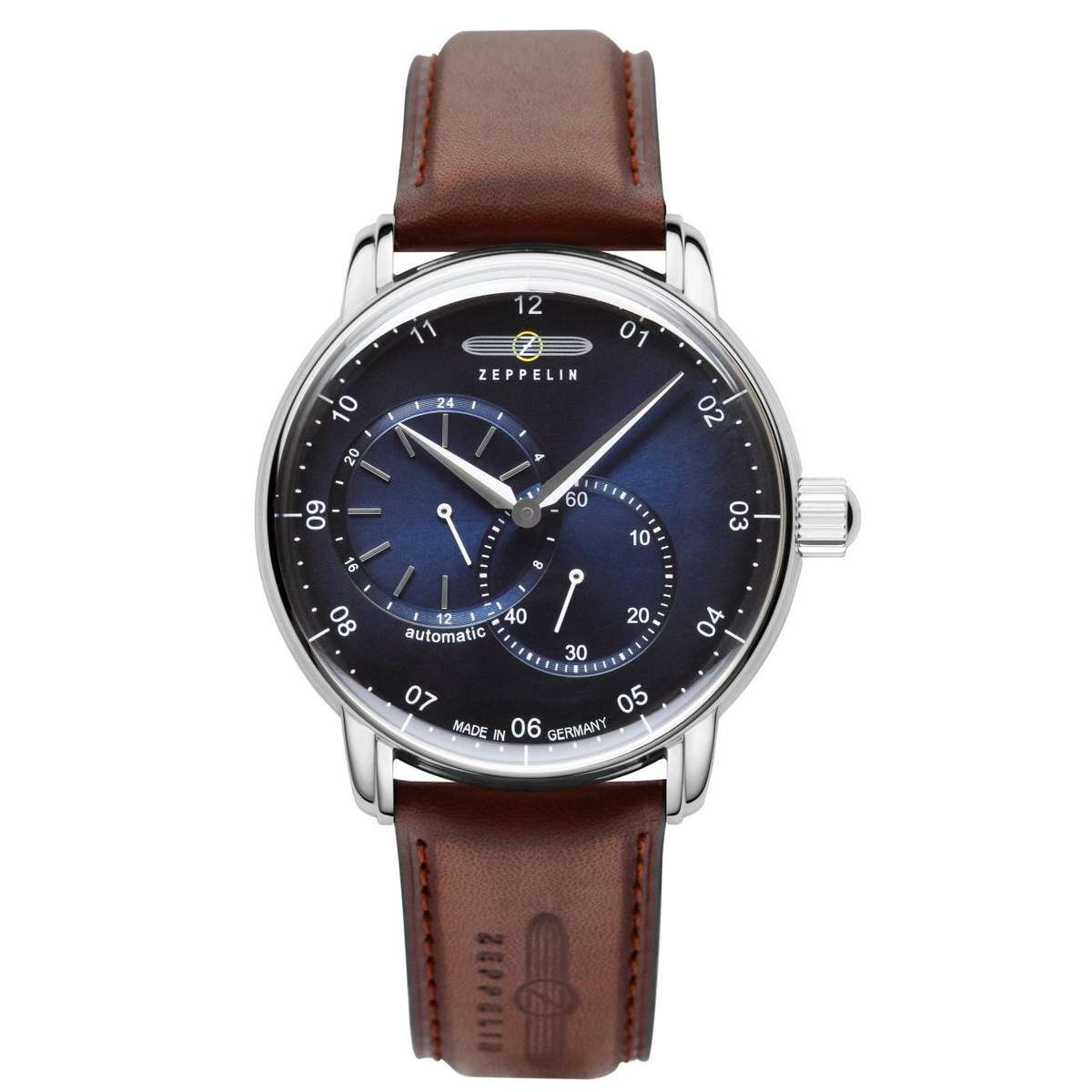 ZEPPELIN Men's New Captains Line Automatic Leather Watch 86623