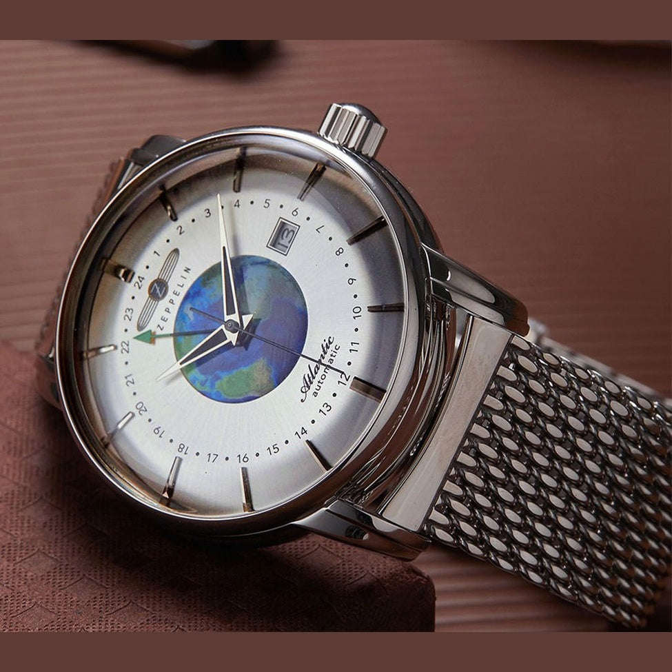 ZEPPELIN Atlantic Automatic GMT Date Watch Milanese Bracelet 8468M1