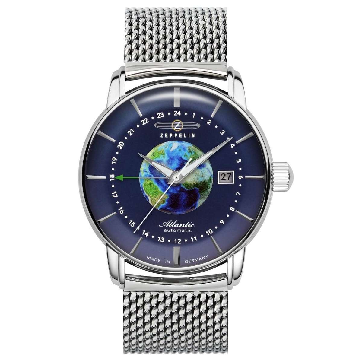 ZEPPELIN Atlantic Automatic GMT Date Watch Milanese Bracelet 8468M3