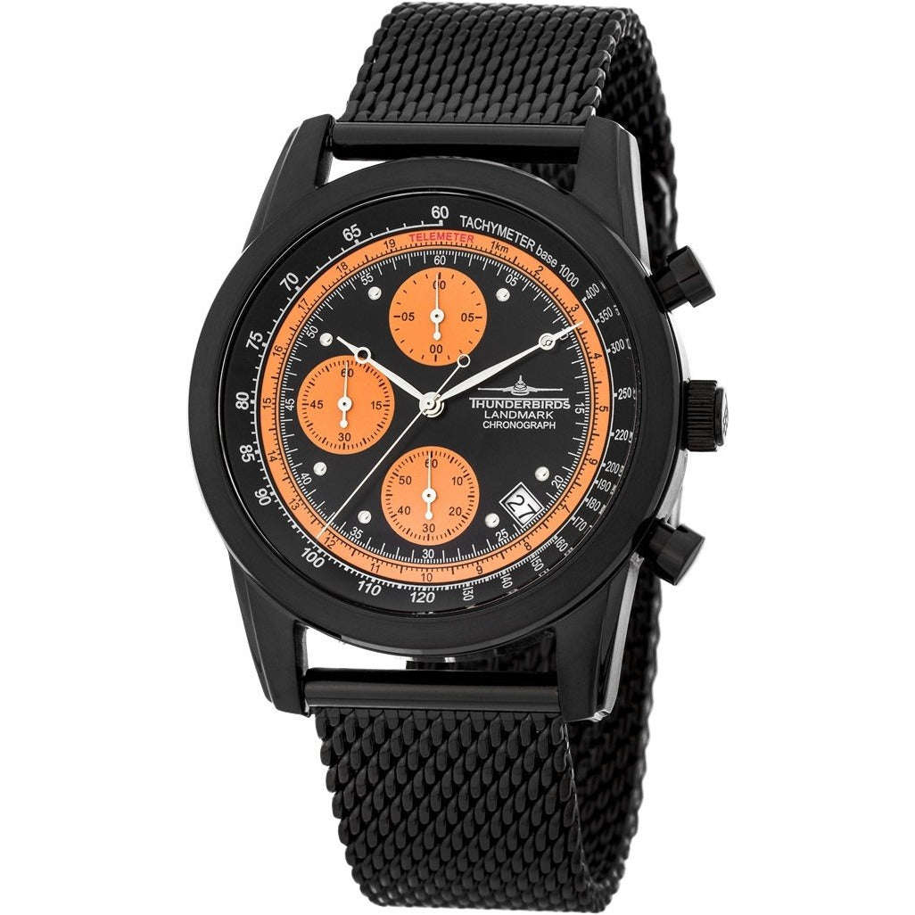 THUNDERBIRDS Landmark Chronograph Black Edition / Orange Trim Watch