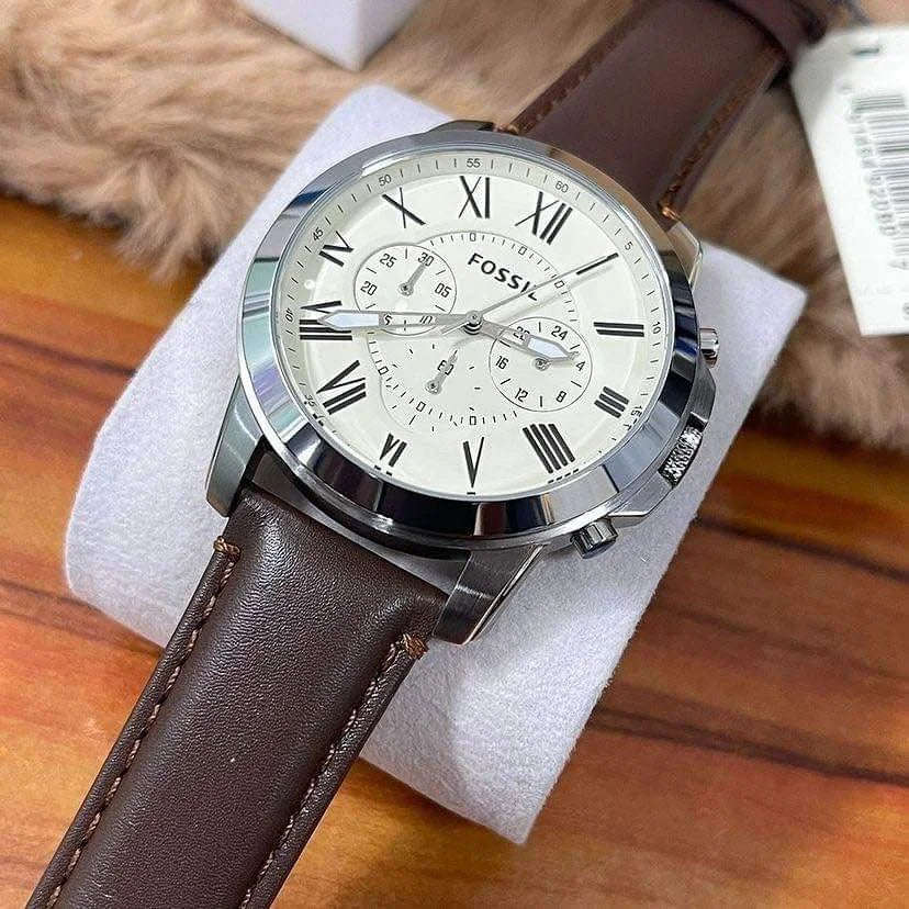 Fossil Grant Chronograph Quartz Brown Leather Mens Watch | FS4735